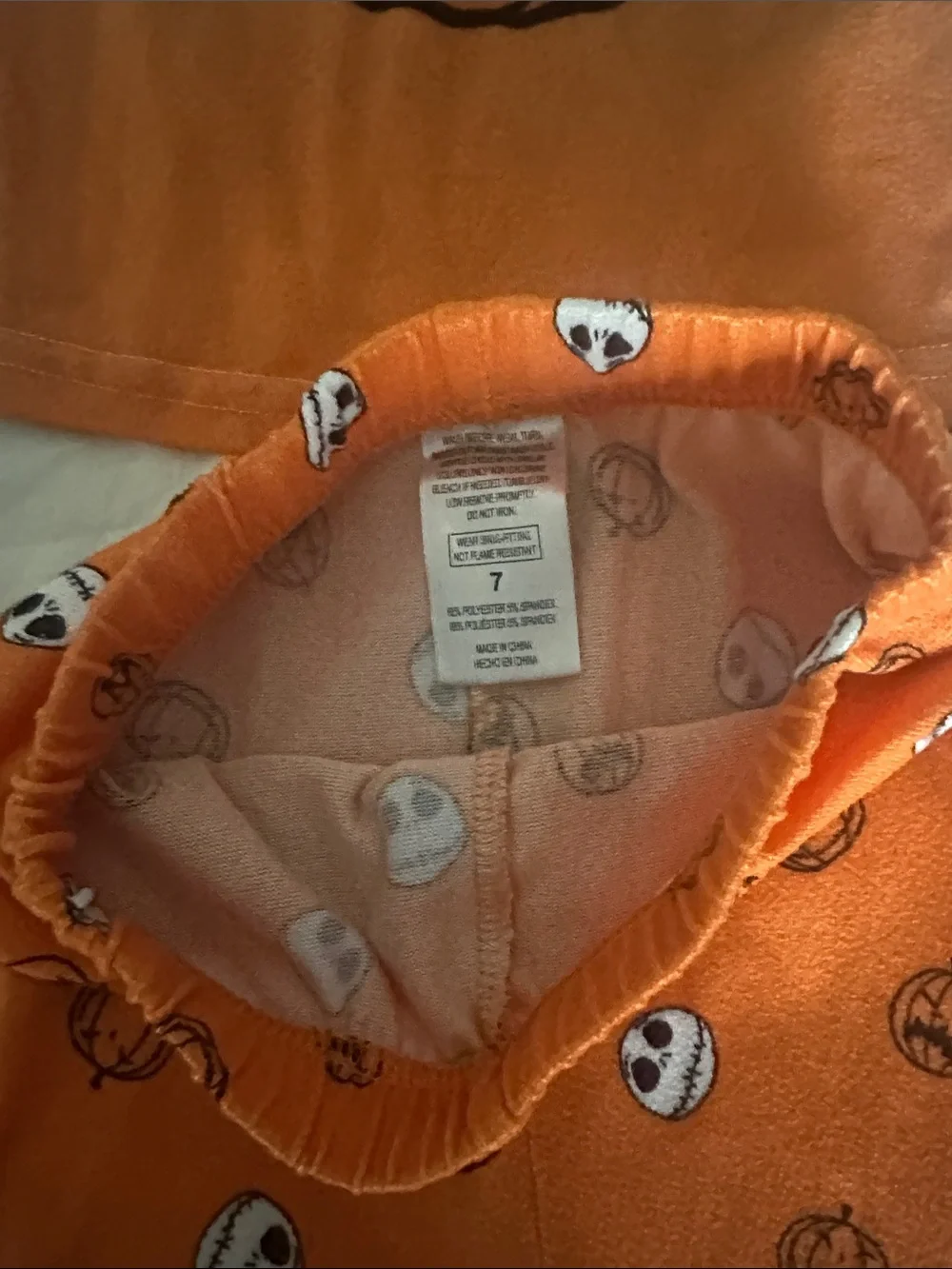 Disney Orange and White Jack Skellington Pumpkin Pajama Set